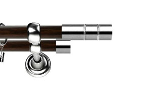 Karnisz Metalowy Prestige podwójny 19/19mm Cylinder INOX - wenge