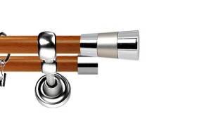 Karnisz Metalowy Prestige podwójny 19/19mm Doris INOX - calvados