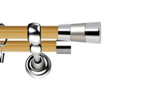 Karnisz Metalowy Prestige podwójny 19/19mm Doris INOX - pinia