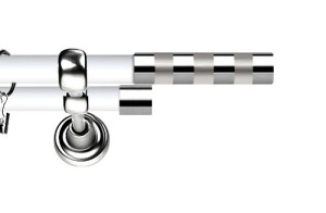 Karnisz Metalowy Prestige podwójny 19/19mm Etiuda INOX - biały