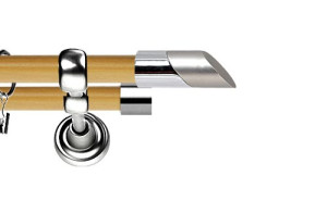 Karnisz Metalowy Prestige podwójny 19/19mm Falko INOX - pinia