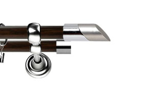 Karnisz Metalowy Prestige podwójny 19/19mm Falko INOX - wenge