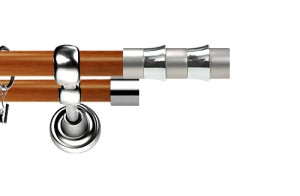 Karnisz Metalowy Prestige podwójny 19/19mm Fresno INOX - calvados