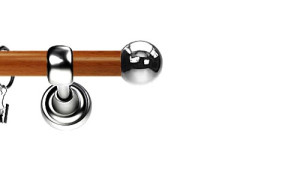 Karnisz Metalowy Prestige podwójny 19/19mm Kula INOX - calvados