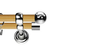 Karnisz Metalowy Prestige podwójny 19/19mm Kula INOX - pinia