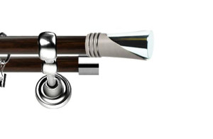 Karnisz Metalowy Prestige podwójny 19/19mm Loca INOX - wenge