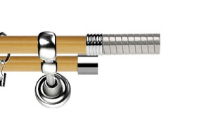 Karnisz Metalowy Prestige podwójny 19/19mm Optima INOX - pinia
