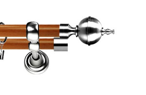 Karnisz Metalowy Prestige podwójny 19/19mm Roxy INOX - calvados