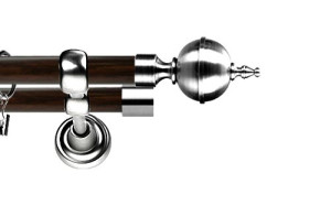 Karnisz Metalowy Prestige podwójny 19/19mm Roxy INOX - wenge