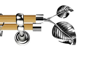 Karnisz Metalowy Prestige podwójny 19/19mm Sorento INOX - pinia