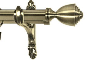 Karnisz stylowy barokko podwójny 25/19mm Avanti antyk mosiądz