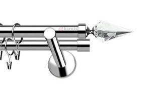 Karnisz nowoczesny NEO podwójny 25/19mm Veneto Crystal INOX
