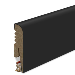 Listwa przypodłogowa MDF Gładka profil R8 8 cm - kolor Czarny