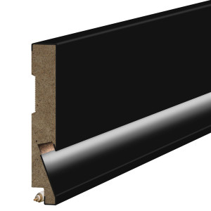 Listwa Przypodłogowa MDF Gładka LED 8 cm - kolor Czarny