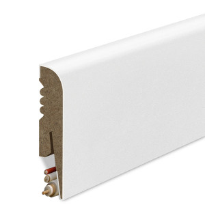 Listwa przypodłogowa MDF Gładka profil R8 8 cm - kolor Biały