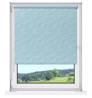 Roleta Mini AQUA (żakardowa) - Light Blue / mechanizm Biały