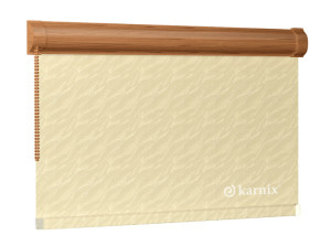 Roleta w kasecie żakardowa aqua - Light Yellow / mechanizm Dąb
