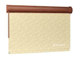 Roleta w kasecie żakardowa aqua - Light Yellow / mechanizm Orzech