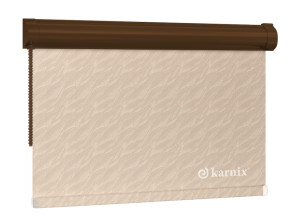 Roleta w kasecie żakardowa aqua - Cream / mechanizm Brązowy