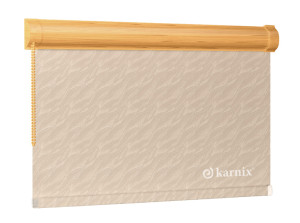 Roleta w kasecie żakardowa aqua - Cream / mechanizm Dąb Jasny