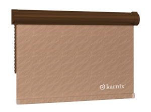 Roleta w kasecie żakardowa aqua - Tan / mechanizm Brązowy