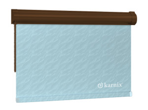 Roleta w kasecie żakardowa aqua - Light Blue / mechanizm Brązowy