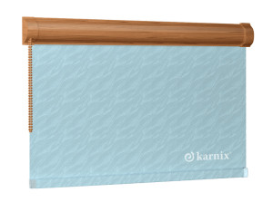 Roleta w kasecie żakardowa aqua - Light Blue / mechanizm Dąb