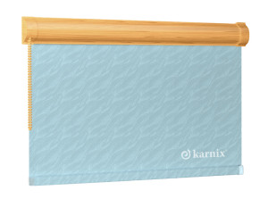 Roleta w kasecie żakardowa aqua - Light Blue / mechanizm Dąb Jasny