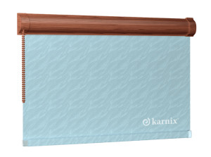 Roleta w kasecie żakardowa aqua - Light Blue / mechanizm Orzech