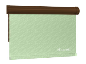 Roleta w kasecie żakardowa aqua - Light Green / mechanizm Brązowy