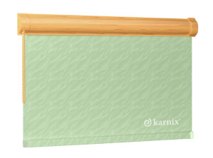Roleta w kasecie żakardowa aqua - Light Green / mechanizm Dąb Jasny