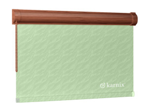 Roleta w kasecie żakardowa aqua - Light Green / mechanizm Orzech