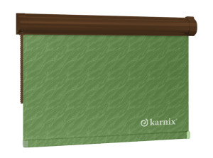 Roleta w kasecie żakardowa aqua - Green / mechanizm Brązowy