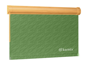Roleta w kasecie żakardowa aqua - Green / mechanizm Dąb Jasny