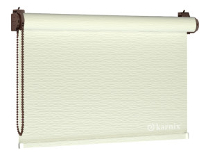 Roleta materiałowa mini basmati żakardowa - Krem / mechanizm Brązowy
