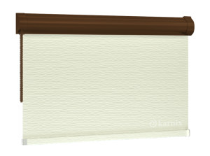 Roleta w Kasecie BASMATI (żakardowa) - Krem / mechanizm Brązowy