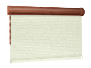 Roleta w Kasecie BASMATI (żakardowa) - Krem / mechanizm Orzech