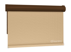 Roleta w Kasecie BASMATI (żakardowa) - Beżowy / mechanizm Brązowy