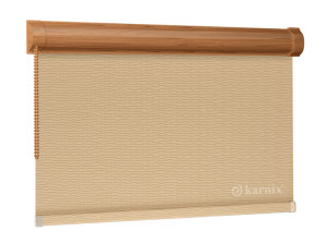 Roleta w Kasecie BASMATI (żakardowa) - Beżowy / mechanizm Dąb