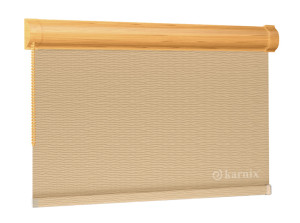Roleta w Kasecie BASMATI (żakardowa) - Beżowy / mechanizm Dąb Jasny