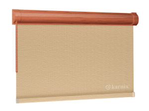 Roleta w Kasecie BASMATI (żakardowa) - Beżowy / mechanizm Wiśnia