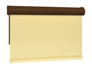 Roleta w Kasecie BASMATI (żakardowa) - Wanilia / mechanizm Brązowy