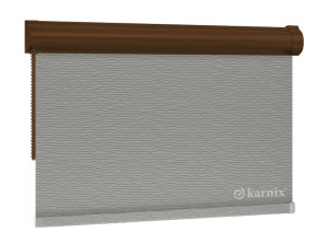 Roleta w Kasecie BASMATI (żakardowa) - Stalowy / mechanizm Brązowy