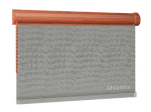 Roleta w Kasecie BASMATI (żakardowa) - Stalowy / mechanizm Wiśnia