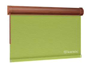 Roleta w Kasecie BASMATI (żakardowa) - Mięta / mechanizm Orzech