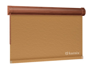 Roleta w Kasecie BASMATI (żakardowa) - Cappuccino / mechanizm Orzech