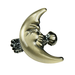 Klamerki ozdobne / KSIĘŻYC Klamerka Ozdobna antyk mosiądz