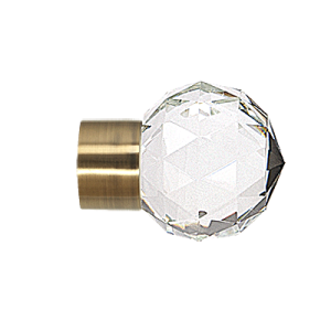 Zakończenia karniszy / Zakończenia BELUNA CRYSTAL 19mm antyk mosiądz - 2szt.
