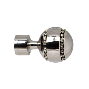 Zakończenia karniszy / Zakończenia PICO CRYSTAL 19mm INOX - 2szt.