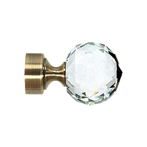 Zakończenia karniszy / Zakończenia BELUNA CRYSTAL 25mm antyk mosiądz - 2szt.